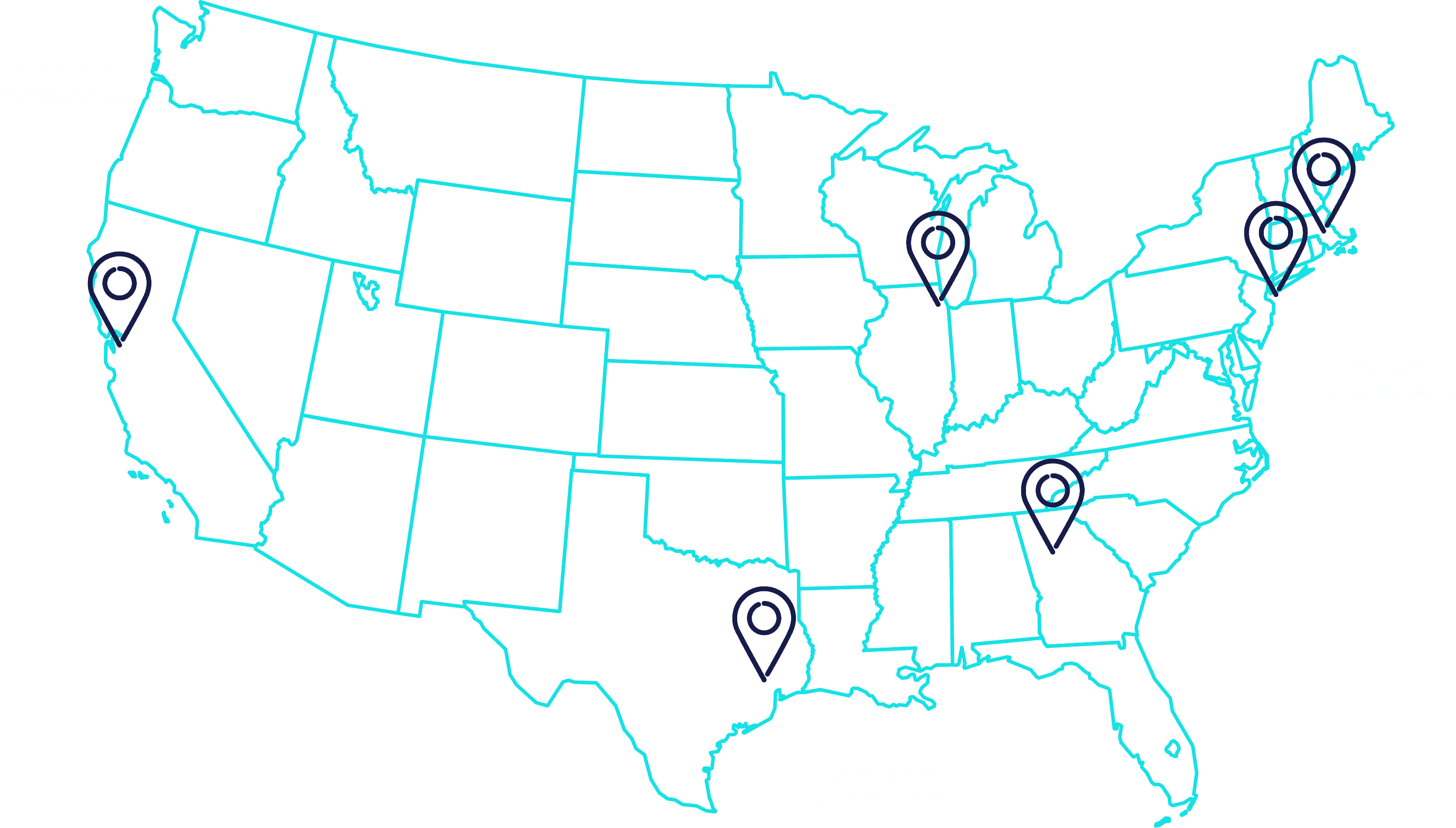 Map showing locations of OneGoal regions